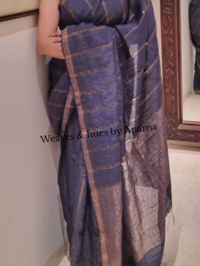 Handwoven beautiful Silk Tissue Matka saree