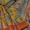 Pen kalamkari work on Vidharba Tussar silk saree