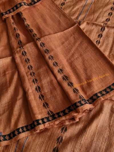 Handwoven natural Organic dyed Mulberry silk and makta silk saree